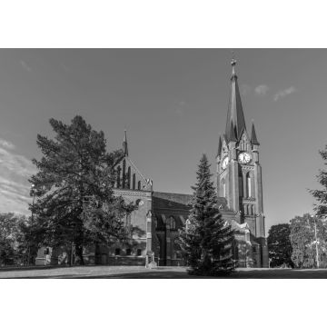 Lais Puzzle - Die Gustav-Adolf-Kirche ist eine Gemeindekirche in Sundsvall. Schweden in schwarz weiß - 1.000 & 2.000 Teile