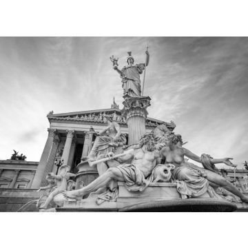 Lais Puzzle - Skulptur vor dem Parlamentsgebäude in Wien, Österreich in schwarz weiß - 500, 1.000 & 2.000 Teile