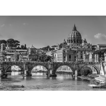 Lais Puzzle - Die Kuppel des Petersdoms vom Tiber aus gesehen in schwarz weiß - 500, 1.000 & 2.000 Teile