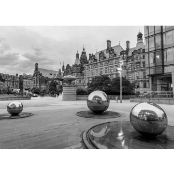 Lais Puzzle - Millennium Square Sheffield Yorkshire England in schwarz weiß - 500, 1.000 & 2.000 Teile