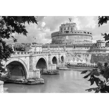 Lais Puzzle - Engelsburg und Brücke über den Tiber in Rom in schwarz weiß - 1.000 Teile