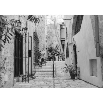 Lais Puzzle - Straßenarchitektur im alten Jaffa in Israel in schwarz weiß - 500, 1.000 & 2.000 Teile