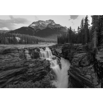 Lais Puzzle - Athabasca Falls und Berg in schwarz weiß - 500, 1.000 & 2.000 Teile