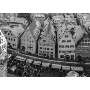 Lais Puzzle - Ansicht von Rothenburg ob der Tauber im Winter, Bundesland Bayern, Deutschland in schwarz weiß - 500, 1.000 & 2.000 Teile