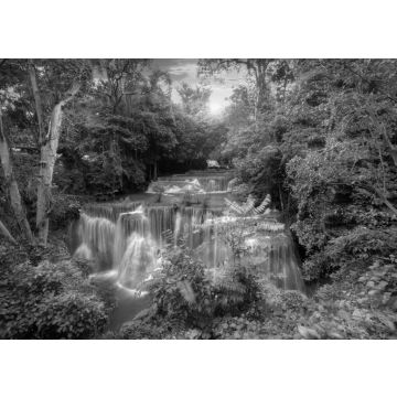 Lais Puzzle - Huay Mae Kamin Wasserfall, schöner Wasserfall im Herbstwald, Provinz Kanchanaburi in schwarz weiß - 500, 1.000 & 2.000 Teile