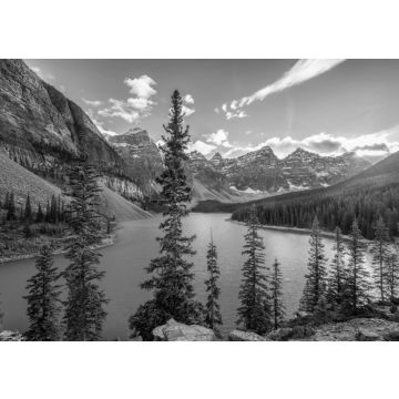 Lais Puzzle - Herbstsonnenuntergang am Lake Moraine im Banff-Nationalpark in schwarz weiß - 500, 1.000 & 2.000 Teile
