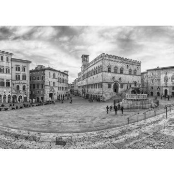 Lais Puzzle - Panoramablick auf die Piazza IV Novembre, Perugia, Italien in schwarz weiß - 500, 1.000 & 2.000 Teile