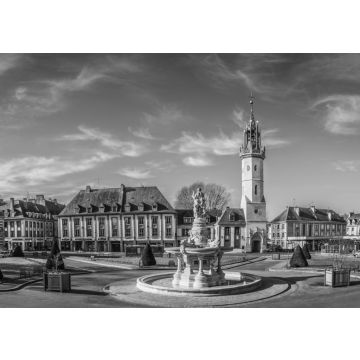 Lais Puzzle - Place de l'hotel de ville d'Evreux, Frankreich in schwarz weiß - 500, 1.000 & 2.000 Teile