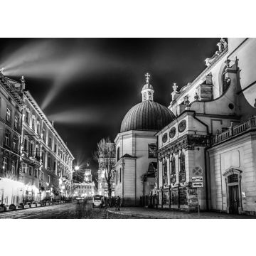 Lais Puzzle - Szenische Nacht Lviv Stadtlandschaft Architektur auf die lange Belichtung in schwarz weiß - 500, 1.000 & 2.000 Teile