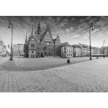 Lais Puzzle - Fantastische Morgenszene in Breslau auf dem Marktplatz, Polen, Europa in schwarz weiß - 500, 1.000 & 2.000 Teile