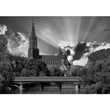 Lais Puzzle - Ansicht des Münsters in Ulm, Baden Würtemberg, Deutschland in schwarz weiß - 500, 1.000 & 2.000 Teile
