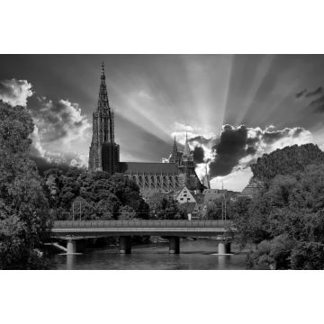 Lais Puzzle - Ansicht des Münsters in Ulm, Baden Würtemberg, Deutschland in schwarz weiß - 2.000 Teile