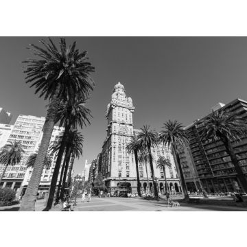 Lais Puzzle - Palacio Salvo im Stadtzentrum von Montevideo, Uruguay in schwarz weiß - 500, 1.000 & 2.000 Teile