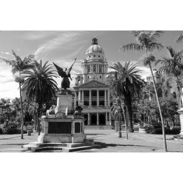 Lais Puzzle - Rathaus von Durban mit dem Kriegerdenkmal, Provinz KwaZulu-Natal, Südafrika in schwarz weiß - 2.000 Teile