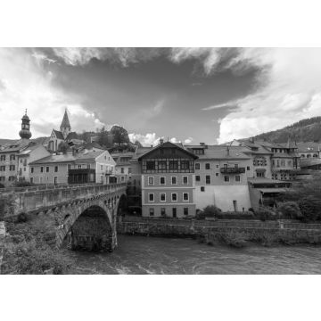 Lais Puzzle - Alte Brücke in Murau, Österreich in schwarz weiß - 500, 1.000 & 2.000 Teile
