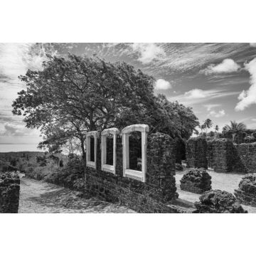 Lais Puzzle - Ruinen eines historischen Gebäudes, Sí£o Pedro de Alcantara, Maranhao, Brasilien in schwarz weiß - 2.000 Teile