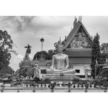 Lais Puzzle - Buddha-Statue in Savannakhet, Laos in schwarz weiß - 500, 1.000 & 2.000 Teile