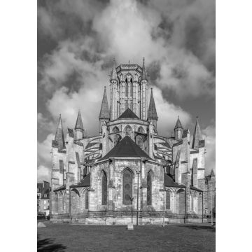 Lais Puzzle - Kathedrale von Coutances, Frankreich in schwarz weiß - 500, 1.000 & 2.000 Teile