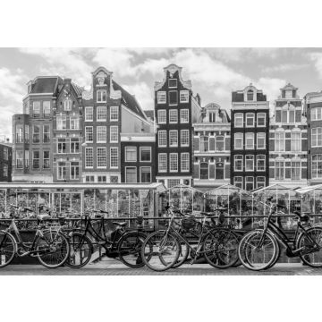 Lais Puzzle - Bunte traditionelle alte Gebäude bei Sonnenschein in Amsterdam, Niederlande in schwarz weiß - 500, 1.000 & 2.000 Teile