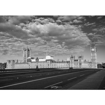 Lais Puzzle - Britisches Parlament und Big Ben am Morgen auf der Westminster Bridge in schwarz weiß - 500, 1.000 & 2.000 Teile