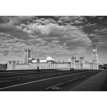 Lais Puzzle - Britisches Parlament und Big Ben am Morgen auf der Westminster Bridge in schwarz weiß - 1.000 Teile