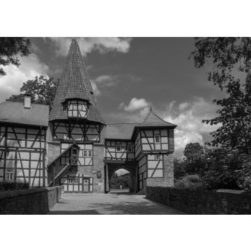 Lais Puzzle - Rödelseer Tor zum Dorf Iphofen in schwarz weiß - 500, 1.000 & 2.000 Teile