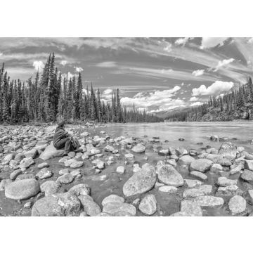 Lais Puzzle - Stille in der Natur im Jasper-Nationalpark in Alberta, Kanada in schwarz weiß - 500, 1.000 & 2.000 Teile
