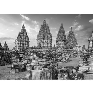 Lais Puzzle - Antike Ruinen des Prambanan Hindu-Tempels. Java, Indonesien in schwarz weiß - 500, 1.000 & 2.000 Teile
