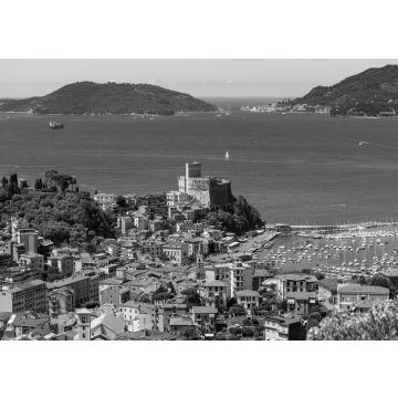 Lais Puzzle - Lerici Dorf und Portovenere - Golf von La Spezia - Ligurien Italien in schwarz weiß - 500, 1.000 & 2.000 Teile