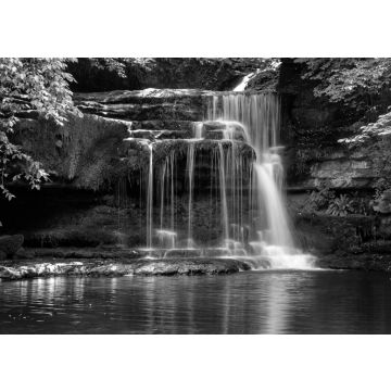 Lais Puzzle - Blick auf Cauldron Force bei West Burton im Yorkshire Dales National Park, England in schwarz weiß - 500, 1.000 & 2.000 Teile