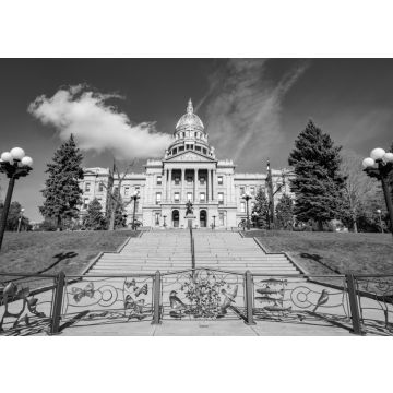 Lais Puzzle - Nachmittagsansicht des historischen Colorado State Capitol in schwarz weiß - 500, 1.000 & 2.000 Teile
