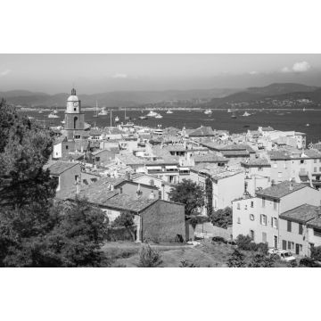 Lais Puzzle - Altstadt von St. Tropez in der Provence, Frankreich in schwarz weiß - 2.000 Teile