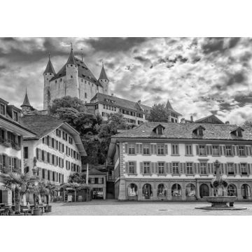 Lais Puzzle - Thuner Schloss, in Thun im Berner Oberland, Schweiz in schwarz weiß - 500, 1.000 & 2.000 Teile