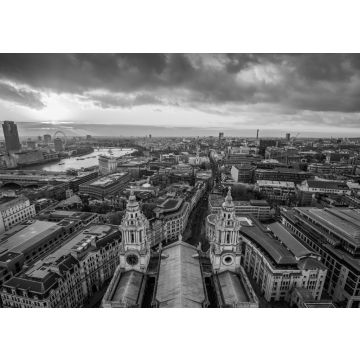 Lais Puzzle - London, England - Panoramablick auf die Skyline von London von der Spitze der St. Paul's Cathedral bei Sonnenuntergang mit schönen goldenen Himmel und Wolken genommen in schwarz weiß - 500, 1.000 & 2.000 Teile