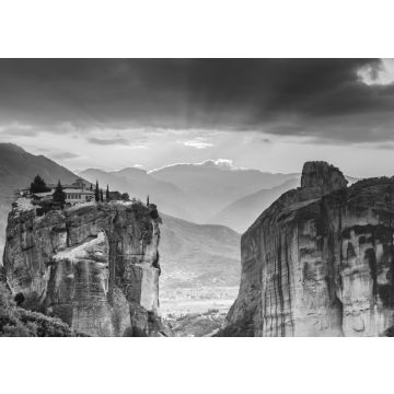 Lais Puzzle - Kloster der Heiligen Dreifaltigkeit i in Meteora, Griechenland in schwarz weiß - 500, 1.000 & 2.000 Teile