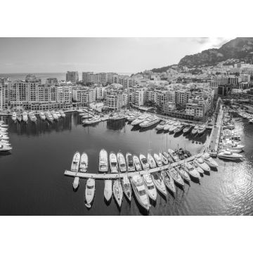 Lais Puzzle - Hafen von Fontvieille in Monaco in schwarz weiß - 1.000 Teile