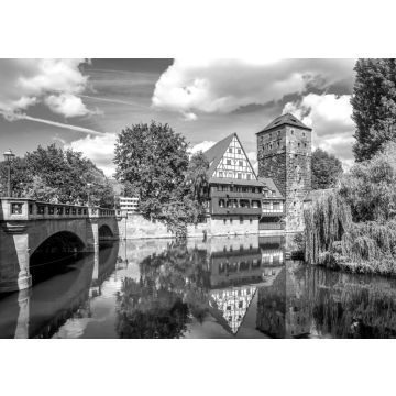 Lais Puzzle - Weinstadel, Nürnberg, Bayern, Deutschland in schwarz weiß - 500, 1.000 & 2.000 Teile