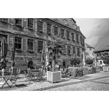 Lais Puzzle - Rathaus in Bad Kissingen- ( Das ehemalige Lochner-Heussleinsche Schloss ) in schwarz weiß - 2.000 Teile