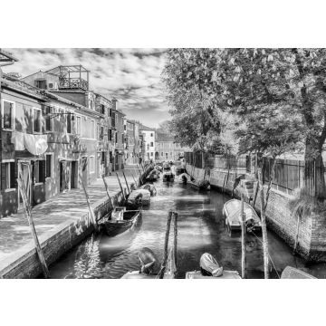 Lais Puzzle - Bunte Häuser entlang des Kanals, Insel Burano, Venedig, Italien in schwarz weiß - 500, 1.000 & 2.000 Teile