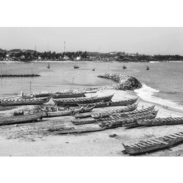 Lais Puzzle - Boote an der Küste von Cape Coast, Ghana in schwarz weiß - 500, 1.000 & 2.000 Teile