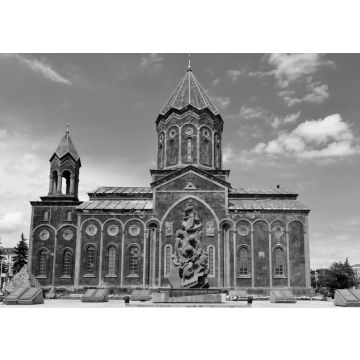 Lais Puzzle - Kirche des Heiligen Erlösers, Gyumri, Armenien in schwarz weiß - 500, 1.000 & 2.000 Teile