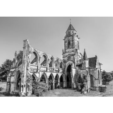 Lais Puzzle - Die Kirche von Saint-Etienne-le-Vieux in Caen, Frankreich in schwarz weiß - 500, 1.000 & 2.000 Teile