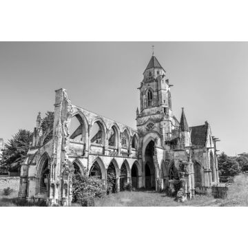 Lais Puzzle - Die Kirche von Saint-Etienne-le-Vieux in Caen, Frankreich in schwarz weiß - 2.000 Teile