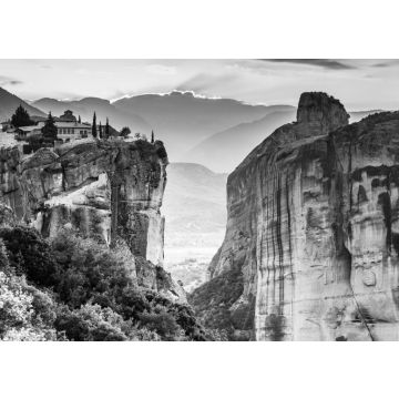 Lais Puzzle - Kloster der Heiligen Dreifaltigkeit i in Meteora, Griechenland in schwarz weiß - 500, 1.000 & 2.000 Teile