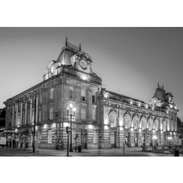 Lais Puzzle - Nachtansicht des Bahnhofs Sao Bento in Porto, Portugal in schwarz weiß - 500, 1.000 & 2.000 Teile