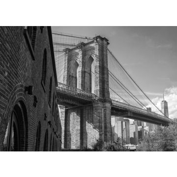 Lais Puzzle - Brooklyn Bridge an einem sonnigen Tag, aufgenommen vom Brooklyn Bridge Park, New York City in schwarz weiß - 500, 1.000 & 2.000 Teile