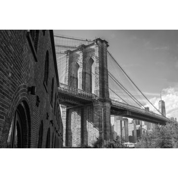 Lais Puzzle - Brooklyn Bridge an einem sonnigen Tag, aufgenommen vom Brooklyn Bridge Park, New York City in schwarz weiß - 2.000 Teile