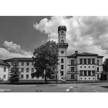 Lais Puzzle - Schloss Rennhof, Hüttenfeld, Lampertheim, Hessen, Deutschland in schwarz weiß - 500, 1.000 & 2.000 Teile
