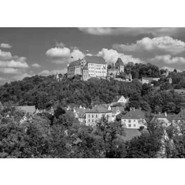 Lais Puzzle - Landshut, historische Burg Trausnitz und Altstadt, Bayern, Deutschland in schwarz weiß - 500, 1.000 & 2.000 Teile