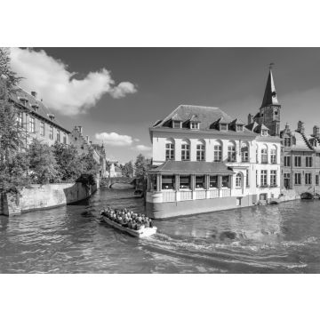 Lais Puzzle - Kanal in Brügge, Belgien in schwarz weiß - 500, 1.000 & 2.000 Teile